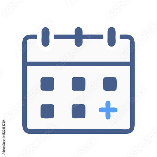 Medical Calendar with appointment scheduling vector icon in blue outline style on transparent background for time management and planning applications