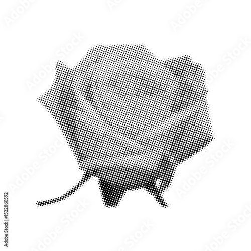 Beautiful rose with halftone effect,trendy collage element cut out from magazine