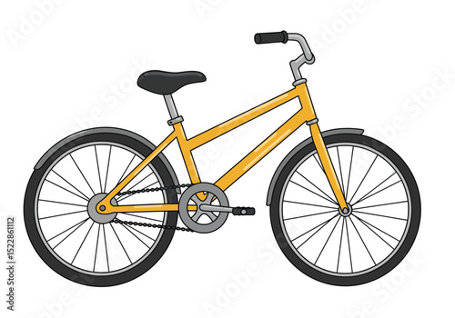 Illustration of outline bike In Flat Style 