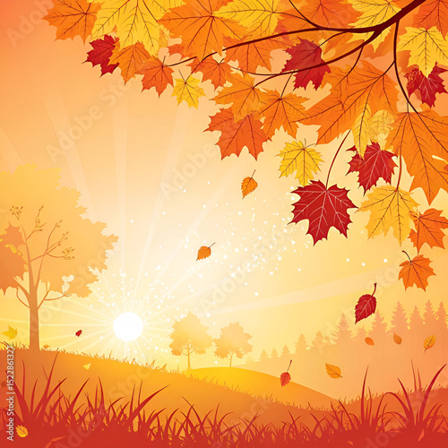 autumn background with leaves