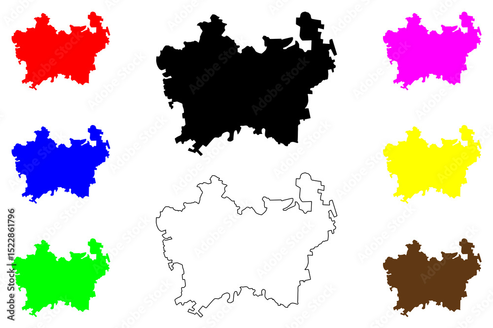 Naklejka premium Marivan city (Islamic Republic of Iran, Persia, IRI, Kurdistan province) map vector illustration, scribble sketch Marivan map