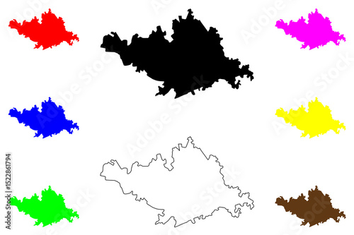 Marand city (Islamic Republic of Iran, Persia, IRI, East Azerbaijan province) map vector illustration, scribble sketch Marand map
