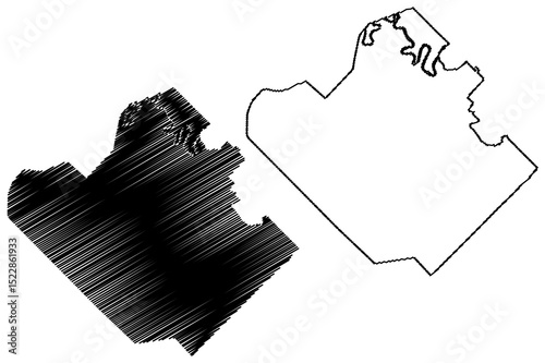 Resistencia City (Argentine Republic, Chaco Province) map vector illustration, scribble sketch City of Resistencia map