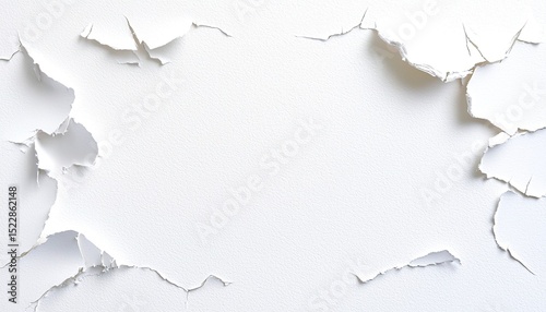 White Wall Texture with Peeling Paint and Damaged Surface