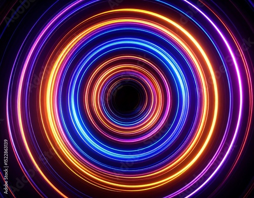 Abstract neon circles
