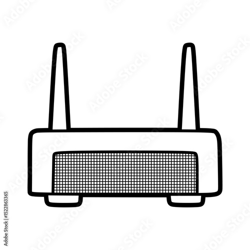 simple front view wifi router black white