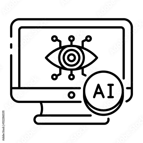 This Computer Vision icon is suitable for Artificial Intelegence, Chatbot, etc