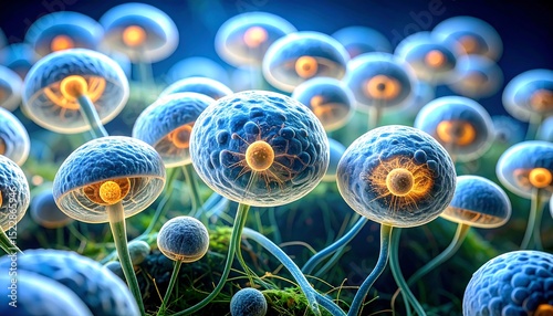 Abstract glowing fungi