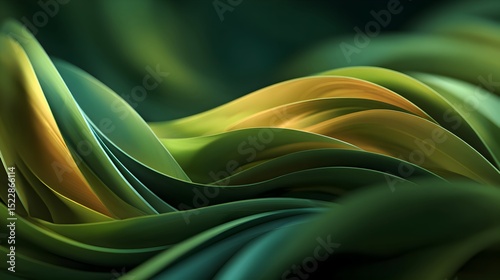 Ultra-Detailed Abstract Plant Texture with Green and Yellow Lines in Soft Lighting, Perfect for Modern Natural Aesthetic Backgrounds and Eco-Themed Designs.