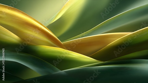 Ultra-Detailed Abstract Plant Texture with Green and Yellow Lines in Soft Lighting, Perfect for Modern Natural Aesthetic Backgrounds and Eco-Themed Designs.