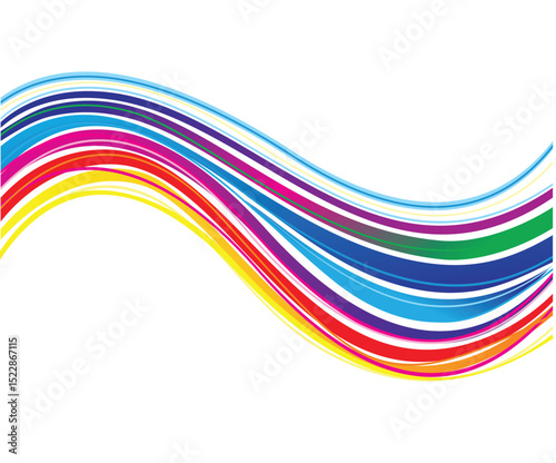 artistic creative colorful rainbow wave vector illustration