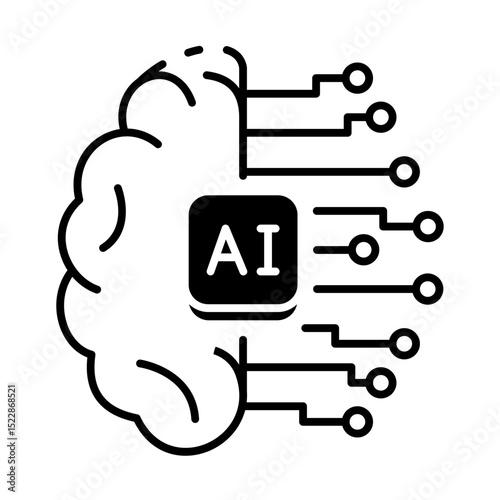 This Neural Network icon is suitable for Artificial Intelegence, Chatbot, etc
