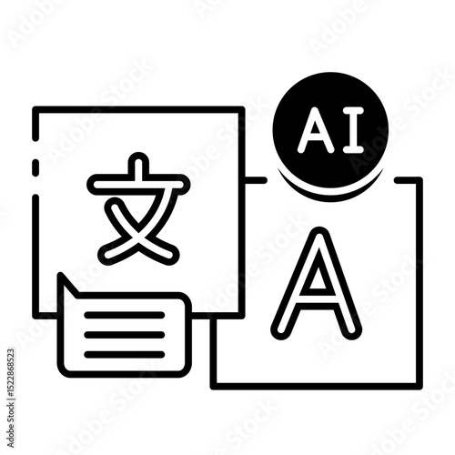 This Natural Language Processing icon is suitable for Artificial Intelegence, Chatbot, etc