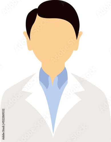 Doctor icon in uniform. Flat style male. Vector illustration.