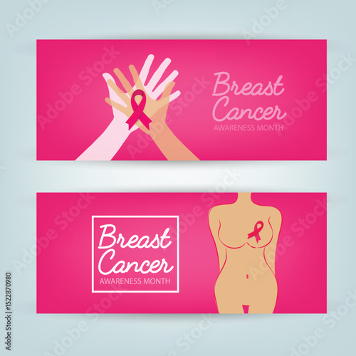 healthcare and medicine concept. pink breast cancer awareness ribbon vector illustration.