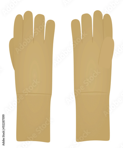 Brown  winter gloves. vector illustration