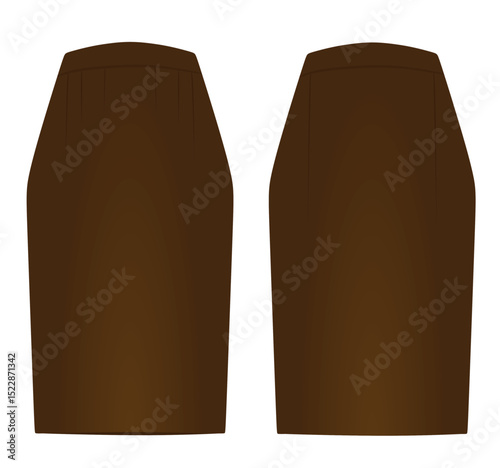Brown elegant skirt. vector illustration	
