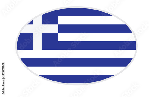 Greece flag ellipse shaped. vector	