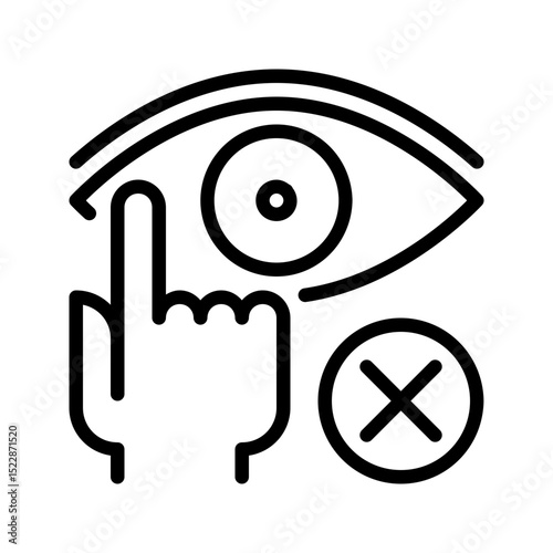 Health Icon No Touch Eye. Perfect for hygiene, preventing infection, or safety measures.