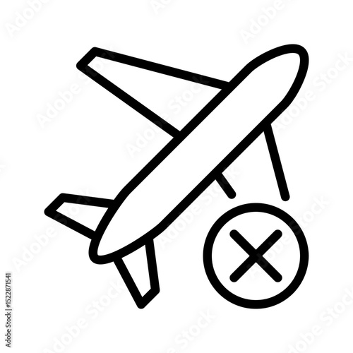 Health Icon No Travel. Perfect for restrictions, avoiding trips, or staying at home.