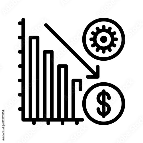 Health Icon Decrease Chart. Ideal for showing decline, negative trends, or falling numbers.