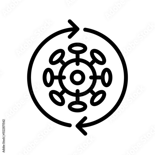 Health Icon Evolving Pathogen. Suitable for showing a responsive virus, adapting, or mutation.