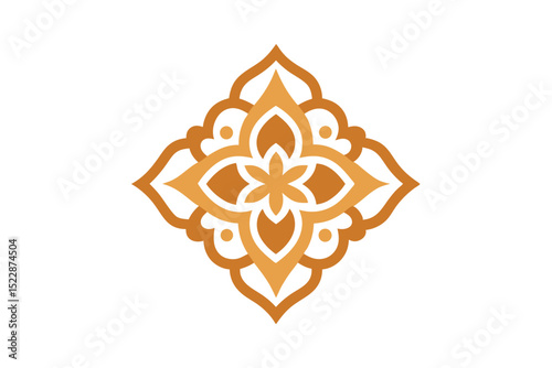 Intricate ghar design with ornamental traditional elements vector art illustration