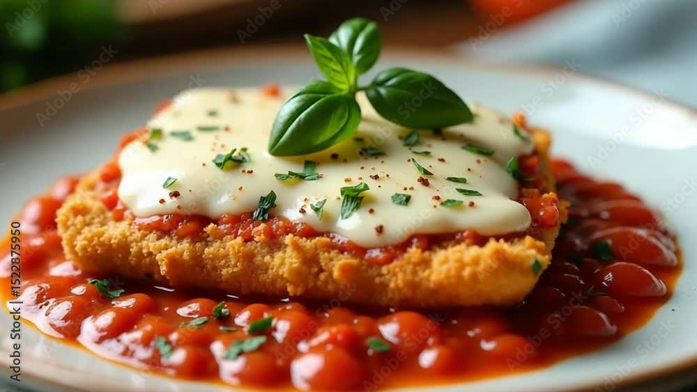 Fresh Chicken Parmesan with Basil and Marinara Sauce Fresh Chicken Parmesan with Basil and Marinara Sauce