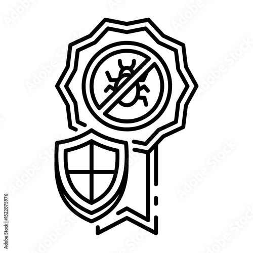 This Pest Control Badge icon is suitable for Insect, Bug, Insect Control, etc