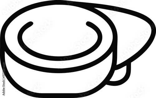  sushi with magnifying glass black and white design element