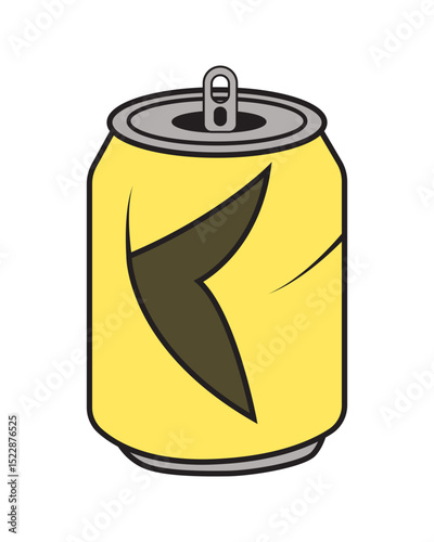 Crushed and Dented Soda Can Illustration