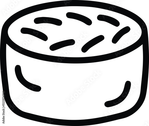 sushi maki black and white graphic for restaurant menus and websites