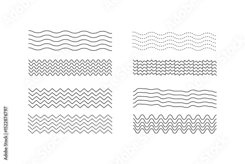 Collection of wavy lines pattern