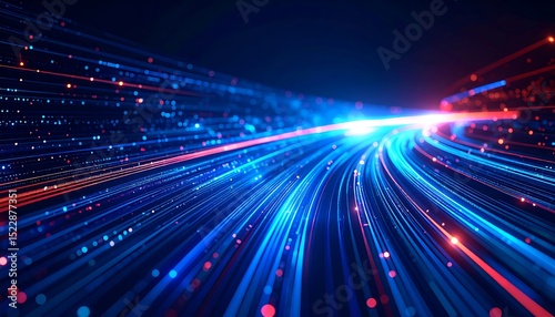 Digital speed lines converging