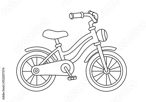 Illustration of outline bike In Flat Style 