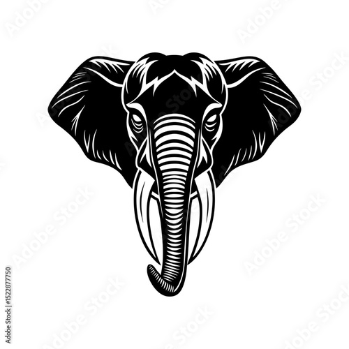 elephant head vector art silhouette