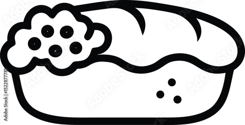 Black line art icon of sushi with caviar a single high resolution graphic for design projects