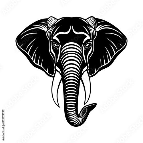 elephant head vector art silhouette