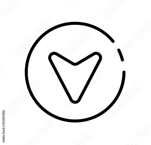 south direction arrow vector icon