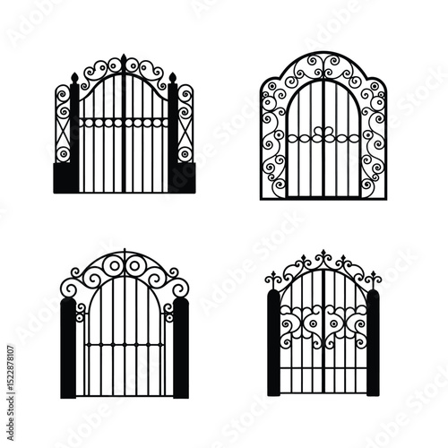 wrought iron gate set 