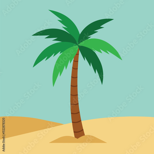 Pop Art Style Tropical Beach Scene