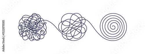 Stress concept. Chaos  Mind psychotherapy Art line