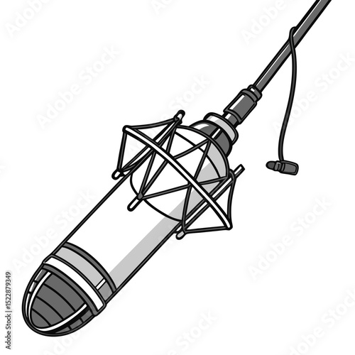 Sleek studio mic professional recording black cylinder design audio music sound voice clean modern