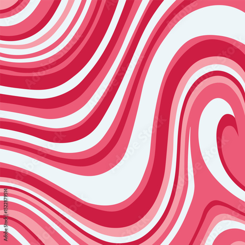 Abstract  flowing design with wavy, red lines on a light background.