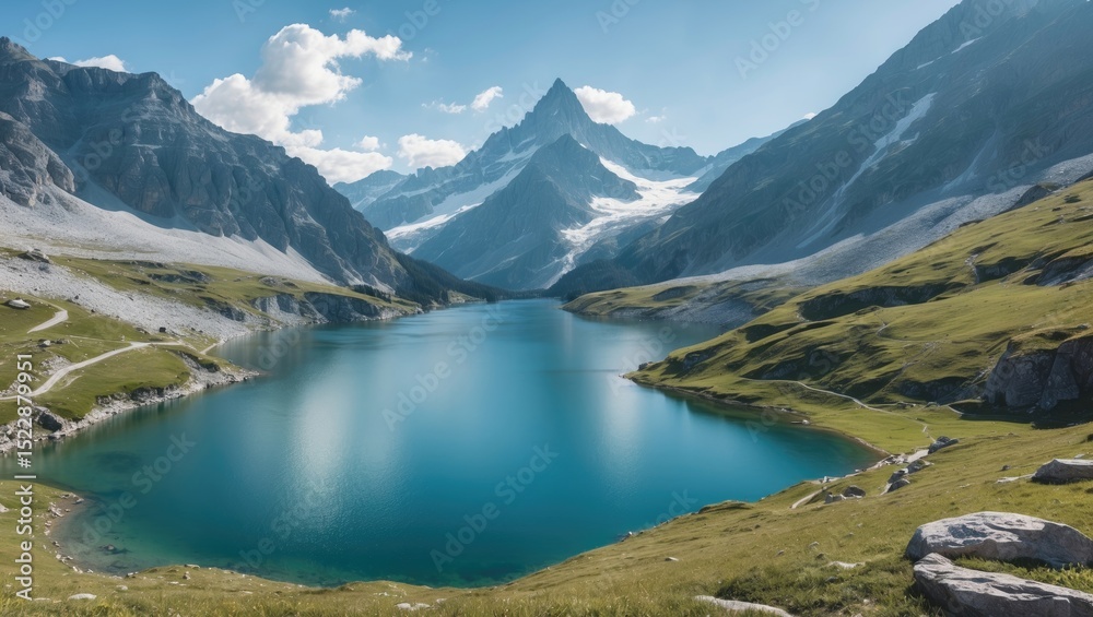 Obraz premium Alps-view on the lake and peak