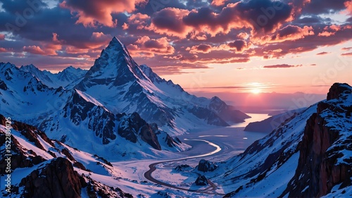 sunset in the mountains