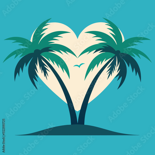 Beach Cafe Scene With Customers And Palm Trees