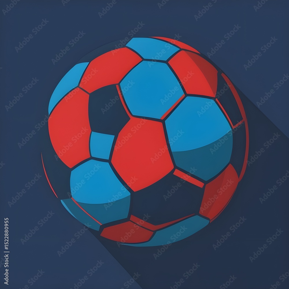 Fototapeta premium soccer ball on blue background
