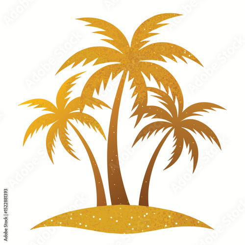 Heart Shaped Island Covered In Palm Trees