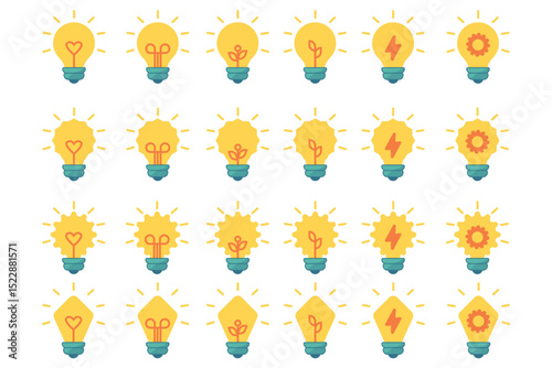 Vibrant Light Bulb Icon Collection